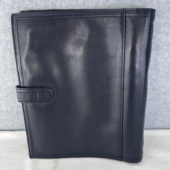 Day-Timer Black Leather 9" Spiral Day Planner Binder Snap Closure Classic - Picture 2 of 13